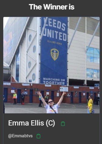 Nothing But Leeds. (@nothingbutlufc) on Twitter photo Congrats to <a href="/Emmabtvs/">Emma Ellis (C)</a> on winning the print! ๐ Please DM <a href="/PixelPrintDZN/">PixelPrintDesign</a> to claim your prize. ๐ผ๏ธ. Congrats to <a href="/Emmabtvs/">Emma Ellis (C)</a> on winning the print! ๐ Please DM <a href="/PixelPrintDZN/">PixelPrintDesign</a> to claim your prize. ๐ผ๏ธ.