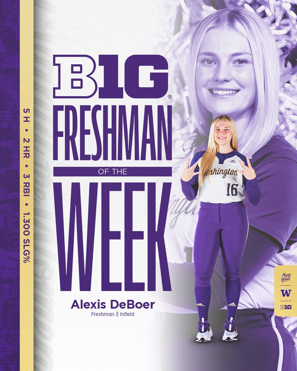 Washington Softball (@uwsoftball) on Twitter photo Alexis DeBoer is your Big Ten Freshman of the Week!
>> gohski.es/3RPip32
#MightyAreTheWomen x <a href="/alexisdeboer22/">Alexis DeBoer</a> Alexis DeBoer is your Big Ten Freshman of the Week!
>> gohski.es/3RPip32
#MightyAreTheWomen x <a href="/alexisdeboer22/">Alexis DeBoer</a>
