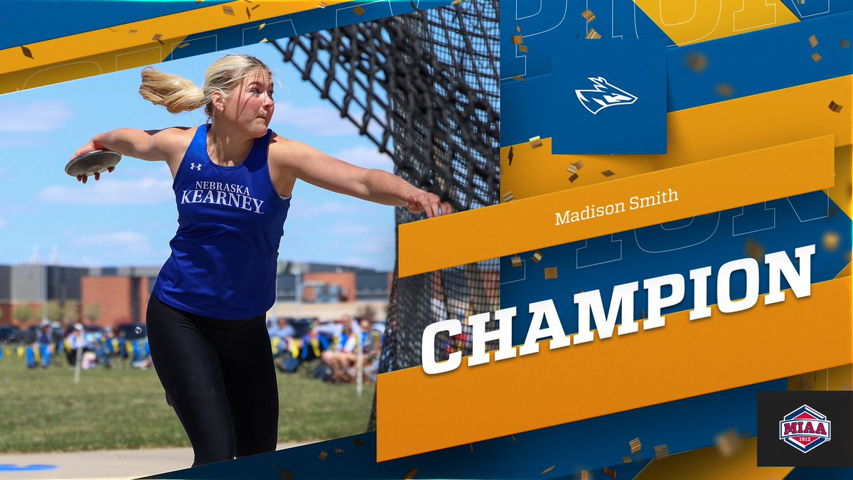 Freshman Madison Smith is the 2025 MIAA Conference Champion in the Discus with a toss of 156-00.