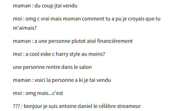 j'ai retrouvé une fanfic que j'avais écrite