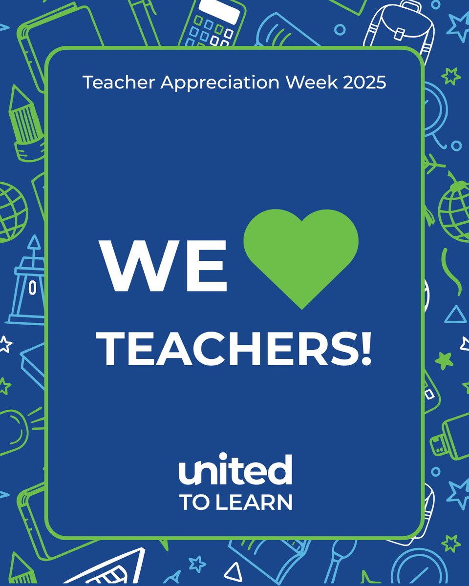 It’s Teacher Appreciation Week! 🎉 Today, we’re celebrating our teachers who go above and beyond to shape futures and inspire students every day. 💙

Thank you to all the incredible educators who make a difference! 🙌

#TeacherAppreciationWeek #ThankATeacher #UnitedToLearn