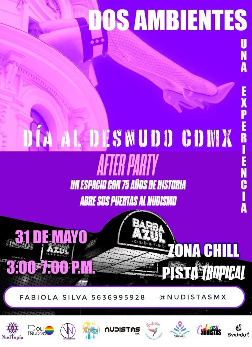 Nudistasmx (@nudistasmx) on Twitter photo Rediseñamos para que identifiquen que la fiesta es parte del <a href="/DiaAlDesnudo/">Dia al Desnudo</a>!
En uno de los lugares más iconicos de la CDMX! Te lo vas a perder?! Reserva tu lugar x whats!
#fiestacdmx #comunidad #barbaazul
#vamosabailar #bailandoalnatural Rediseñamos para que identifiquen que la fiesta es parte del <a href="/DiaAlDesnudo/">Dia al Desnudo</a>!
En uno de los lugares más iconicos de la CDMX! Te lo vas a perder?! Reserva tu lugar x whats!
#fiestacdmx #comunidad #barbaazul
#vamosabailar #bailandoalnatural