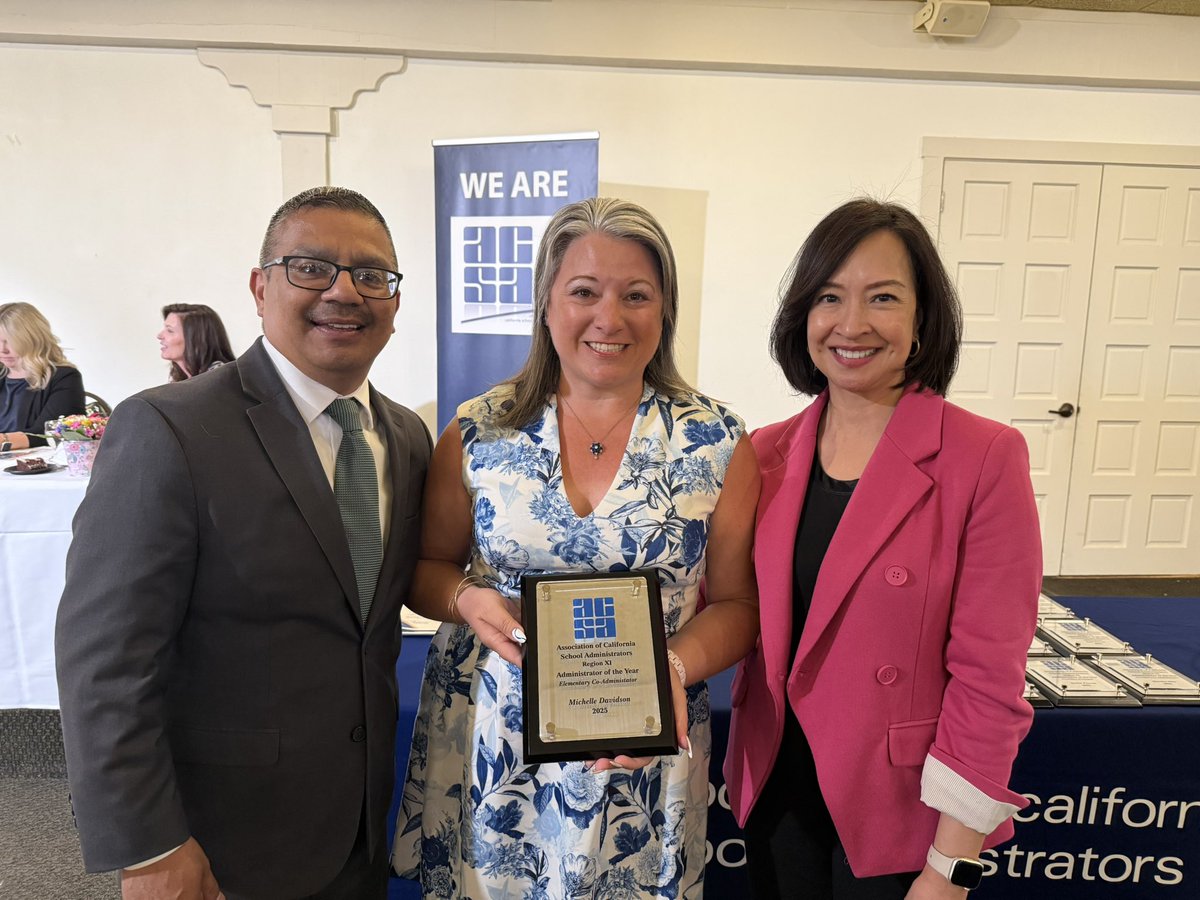 Congrats to Michelle Davidson, Region XI’s Elementary Co-Administrator of the Year. Michelle is Vice Principal at Horace Mann ES. She was recognized at the Region XI Awards Ceremony, 5/1 in Bakersfield. #TulareACSA #WestKernACSA #KingsACSA #EastKernACSA #InyoMonoACSA <a href="/ACSA_info/">ACSA</a>