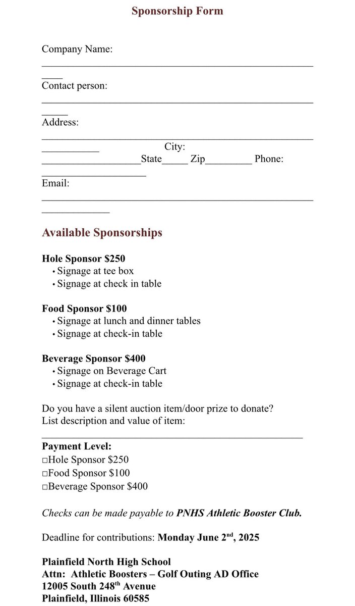 Our Golf Event is quickly approaching and we are in need of sponsors!
Have a business you would like to promote? Can’t attend the event but would like to contribute? 

3 options for sponsorship…
$100 food sponsor
$250 hole sponsor
$400 beverage sponsor
