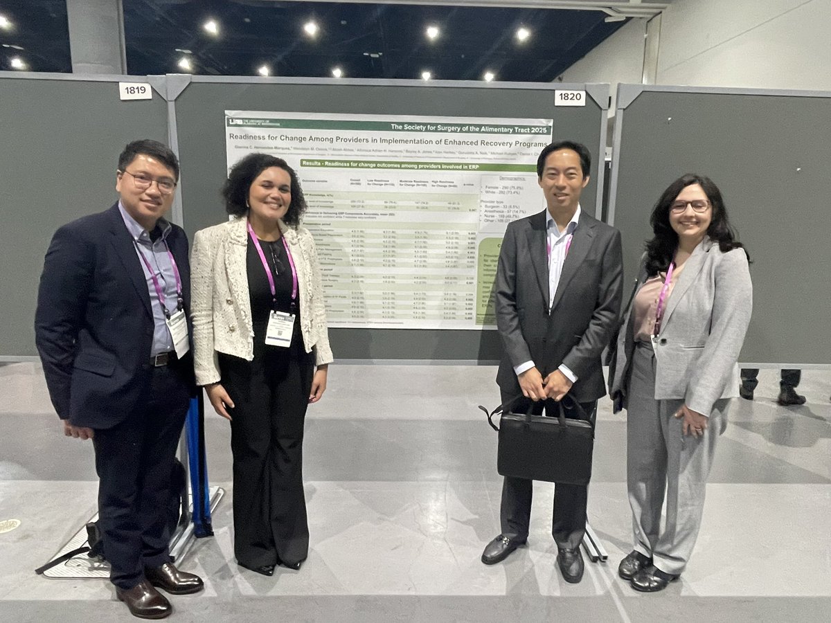 Gianina Hernandez-Marquez, MD (She/her) (@ghm6996) on Twitter photo Thank you <a href="/DChu80/">Daniel I-Hsin Chu | 朱以信</a> for your mentorship! Presenting at #SSAT2025 on “Readiness for Change Among Providers in Implementation of Enhanced Recovery Programs” 👩🏽⚕️👨🏻⚕️🩺. <a href="/UABSurgery/">UAB Surgery</a> Thank you <a href="/DChu80/">Daniel I-Hsin Chu | 朱以信</a> for your mentorship! Presenting at #SSAT2025 on “Readiness for Change Among Providers in Implementation of Enhanced Recovery Programs” 👩🏽⚕️👨🏻⚕️🩺. <a href="/UABSurgery/">UAB Surgery</a>