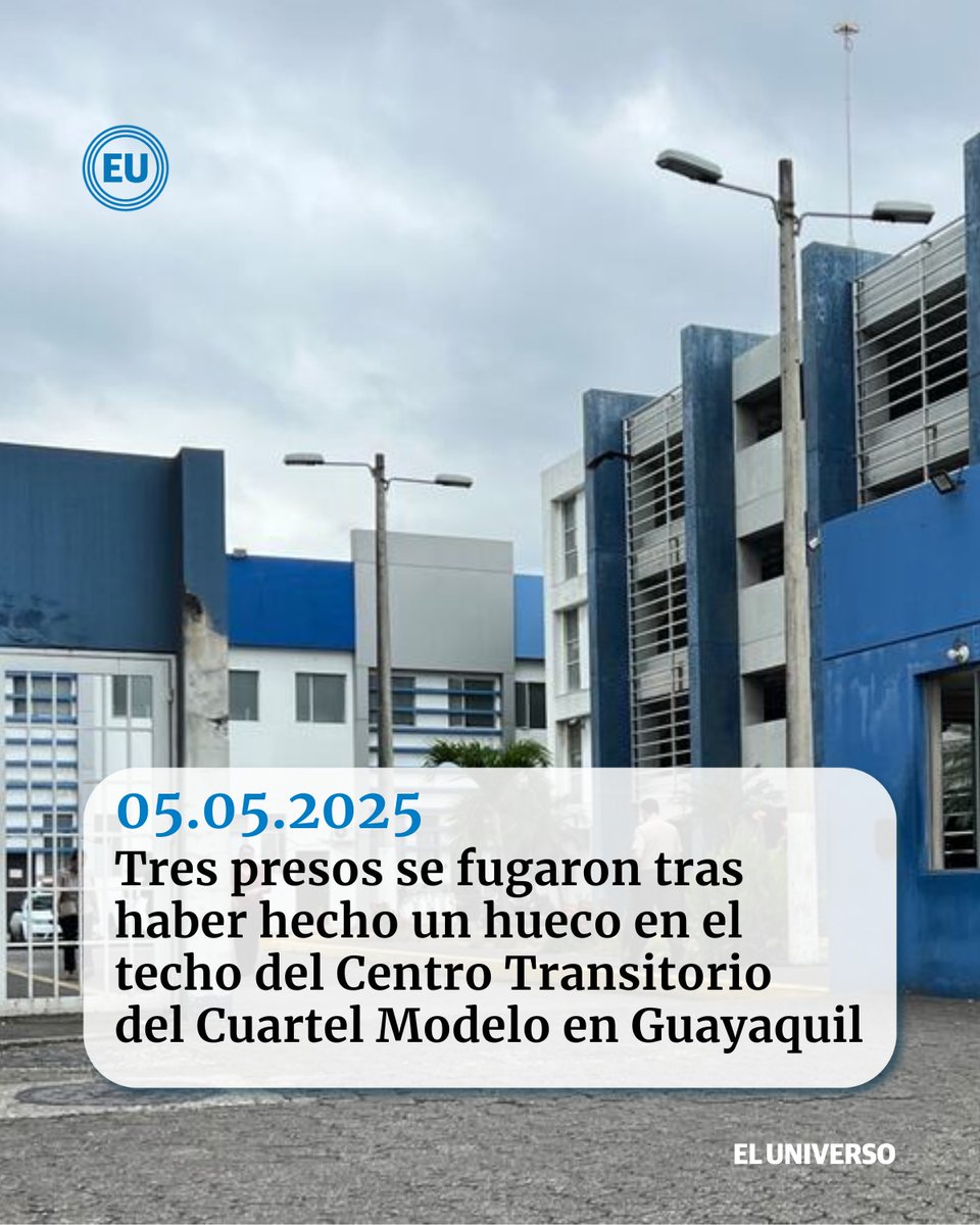 eluniversocom's tweet image. Tres #presos se fugaron tras haber hecho un hueco en el techo del Centro Transitorio del Cuartel Modelo en #Guayaquil ow.ly/iMbs50VNgcx