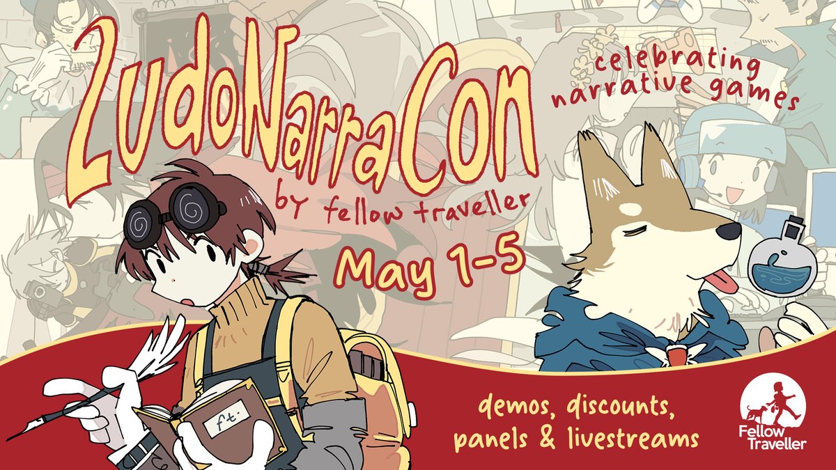 Akupara Games 💫 Indie Games Publisher (@akuparagames) on Twitter photo It's the final day of #LudoNarraCon! 😲
Thank you to our friends at 🫶 <a href="/FellowTravellr/">Fellow Traveller</a> for this gorgeous event, featuring:
💀 Typing dungeon crawler Cryptmaster
😈 Demonic retro horror Sorry We're Closed
🍷 Narrative vampiric RPG Cabernet
and more! It's the final day of #LudoNarraCon! 😲
Thank you to our friends at 🫶 <a href="/FellowTravellr/">Fellow Traveller</a> for this gorgeous event, featuring:
💀 Typing dungeon crawler Cryptmaster
😈 Demonic retro horror Sorry We're Closed
🍷 Narrative vampiric RPG Cabernet
and more!