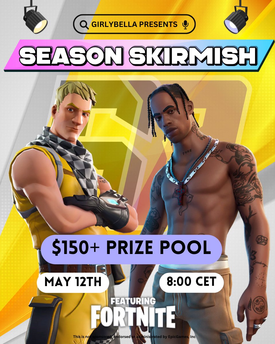 GirlyBella (@igirlybella) on Twitter photo 🏆$150 SEASON SKIRMISH🏆
✨Normal Duos✨
⏰ May 12TH
⚔️8:00 CET
📌To be chosen : (25 Invites + 25 Sign ups)
- Follow <a href="/iGirlyBella/">GirlyBella</a>
- Like & Retweet ♻️
- Reply with interest 💜
(No retweet = No invite) 🏆$150 SEASON SKIRMISH🏆
✨Normal Duos✨
⏰ May 12TH
⚔️8:00 CET
📌To be chosen : (25 Invites + 25 Sign ups)
- Follow <a href="/iGirlyBella/">GirlyBella</a>
- Like & Retweet ♻️
- Reply with interest 💜
(No retweet = No invite)