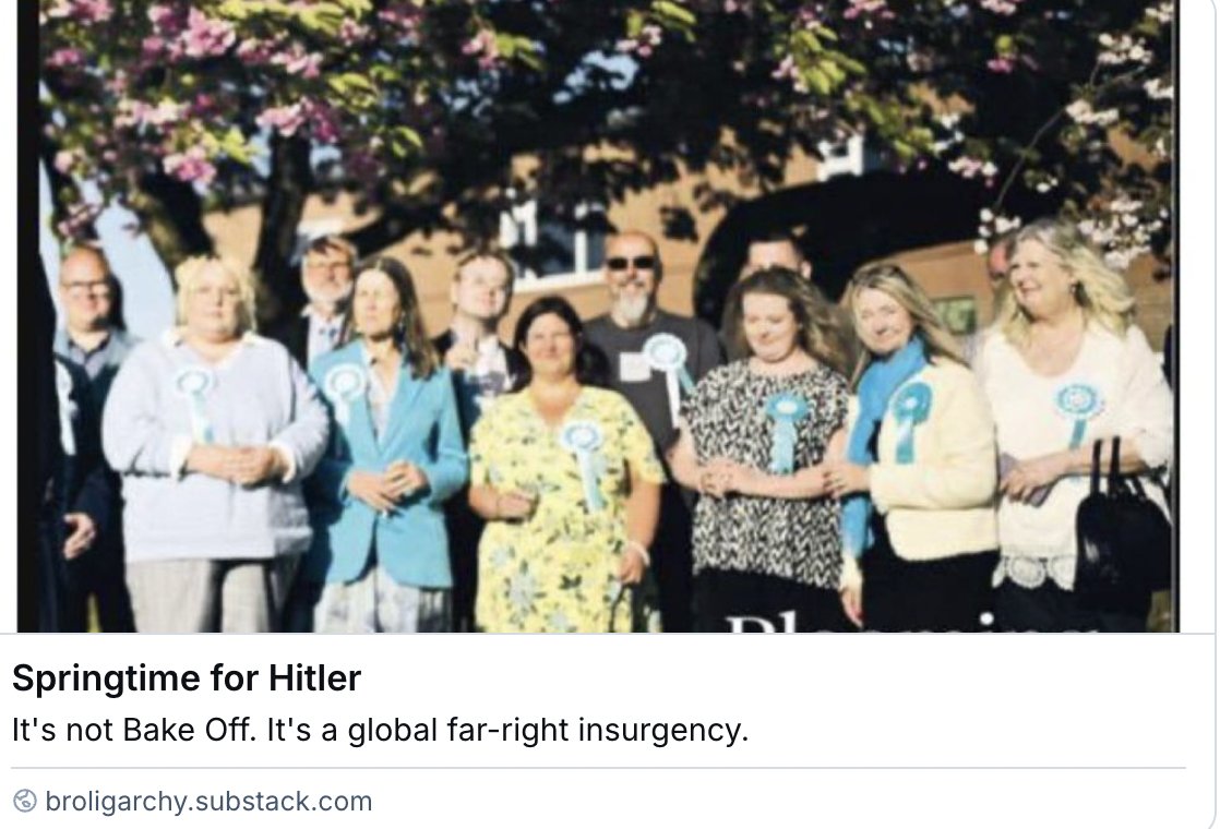 It's not Bake Off. It's a global far-right insurgency.  

To normalise Nigel Farage, is to normalise Donald Trump.   

We, the media, have to wise up fast.

LINK IN TWEET BELOW