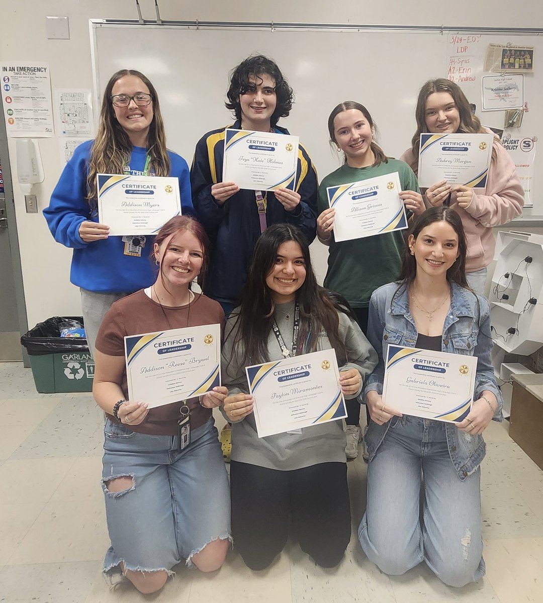 Our 2025-2026 ASL Club and Honor Society officers! Congrats to Addison Myers, Kate Holmes, Allison Grimes, Aubrey Morgan, Reese Bryant, Payton Miramontes, Gabby Oliveira, &amp; missing Kaylynn Offer. I am excited about our new leadership!