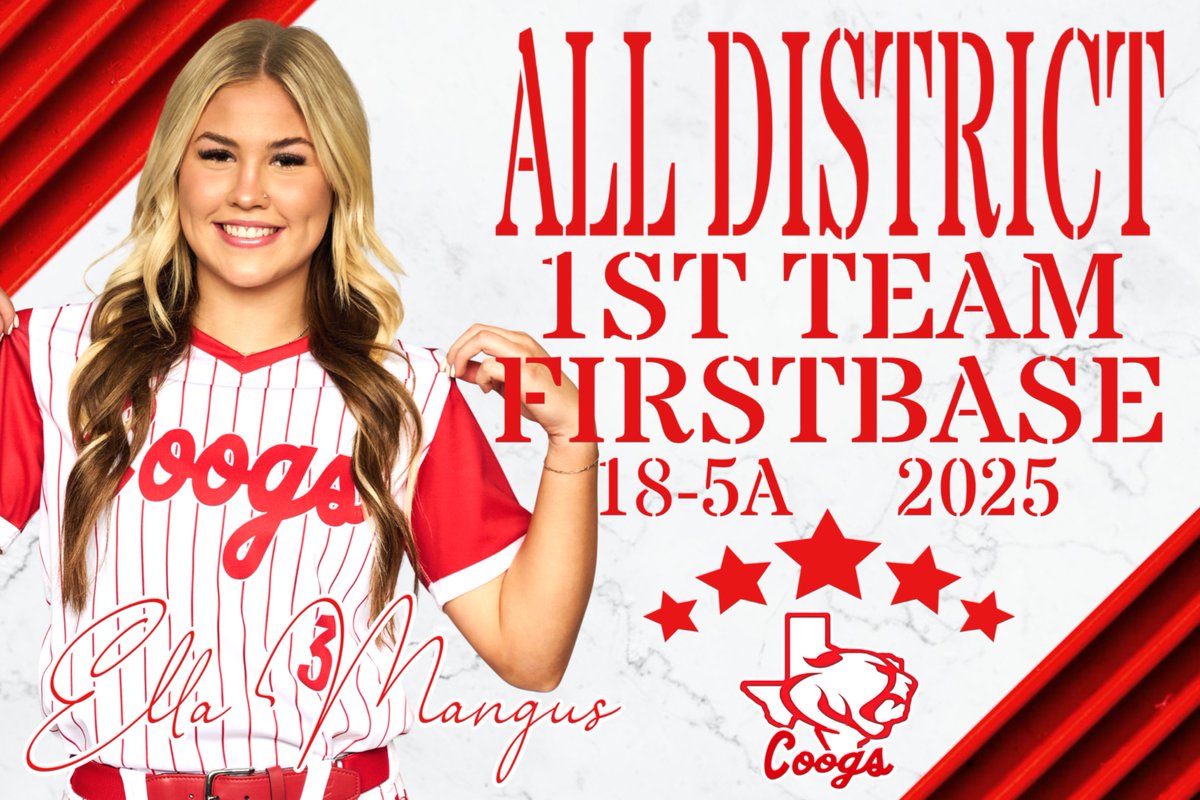 Crosby_Softball's tweet photo. Congratulations to 
@ellamangus2 on her 2025 ALL DISTRICT selection!!
She stepped up big time for us over and over again. Great season from this talented senior! https://t.co/fAgHGpFWZh
