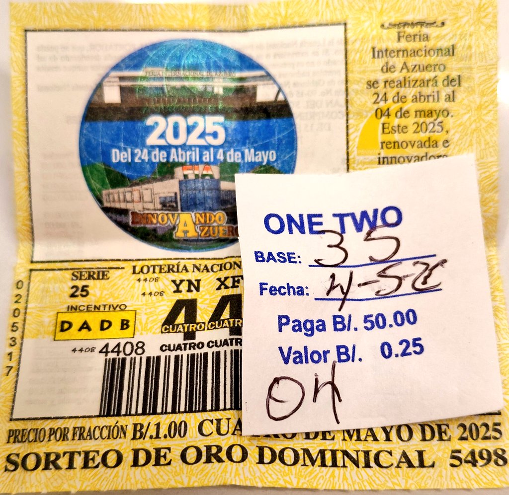 Señores de la Lotería hasta cuando con éste tema los one two en super 99 de brisas del golf así no se puede por cada billete un one two así lo venden <a href="/lnbpma/">Lotería Nacional Pmá</a> #panamá
<a href="/AcodecoPma/">ACODECO</a>