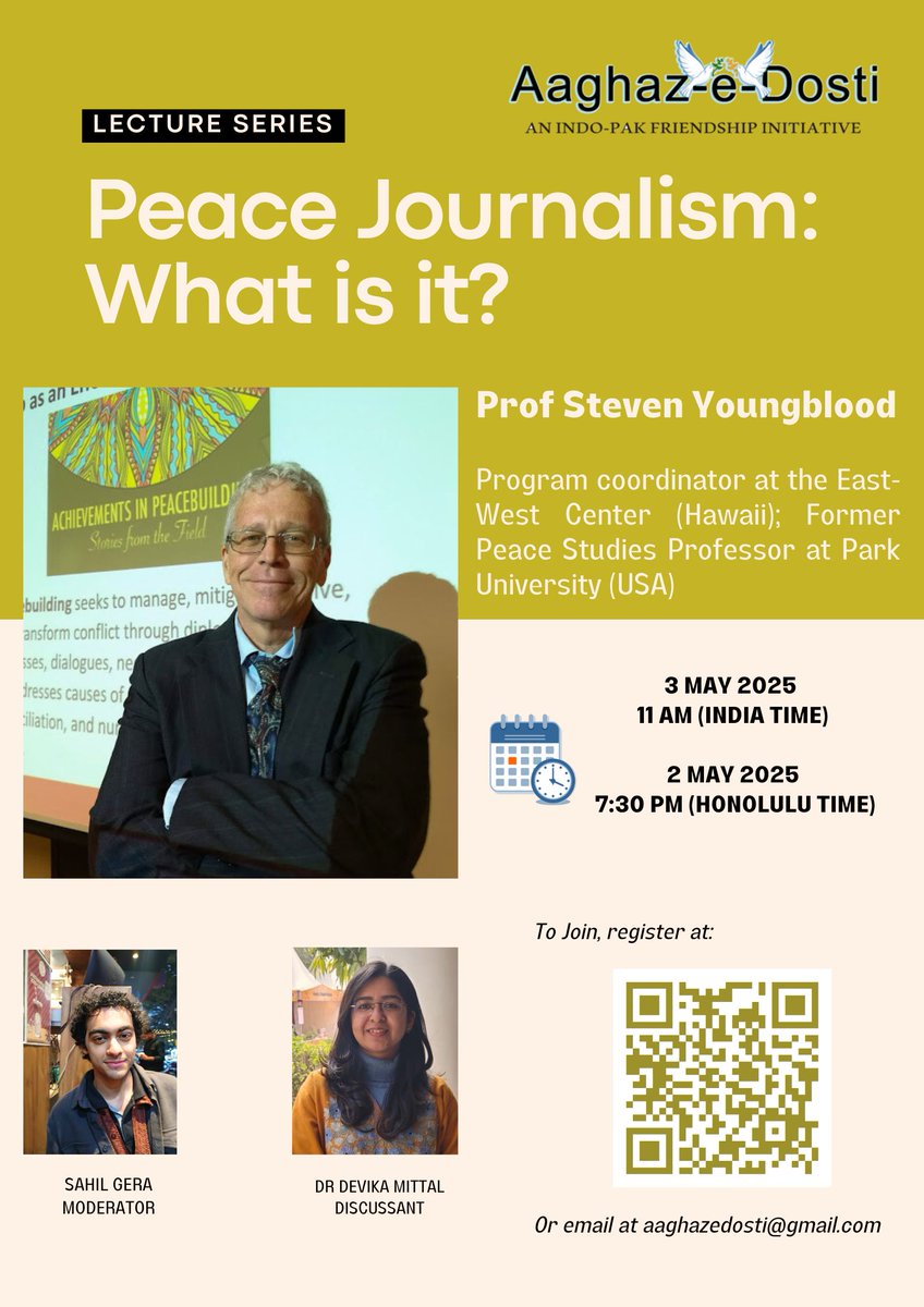Steven Youngblood (@peacejourn) on Twitter photo Amid rising tensions, I celebrated #WorldPressFreedomDay with colleagues from the peacebuilding organization <a href="/aaghazedosti/">Aaghaz-e-Dosti</a> dedicated to building bridges between Indians and Pakistanis.
Details: stevenyoungblood.blogspot.com
<a href="/EastWestCenter/">East-West Center</a> #peacejournalism Amid rising tensions, I celebrated #WorldPressFreedomDay with colleagues from the peacebuilding organization <a href="/aaghazedosti/">Aaghaz-e-Dosti</a> dedicated to building bridges between Indians and Pakistanis.
Details: stevenyoungblood.blogspot.com
<a href="/EastWestCenter/">East-West Center</a> #peacejournalism