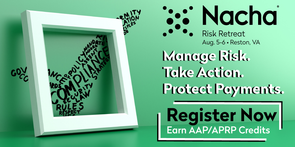 The event you can’t afford to miss! ✅

Two days. Expert-led sessions. Unmatched networking. Join us Aug. 5-6 for the Nacha Risk Retreat, where payments risk &amp; compliance leaders come together to shape the future of the industry.

Register today! nacha.org/nacha-risk-ret….