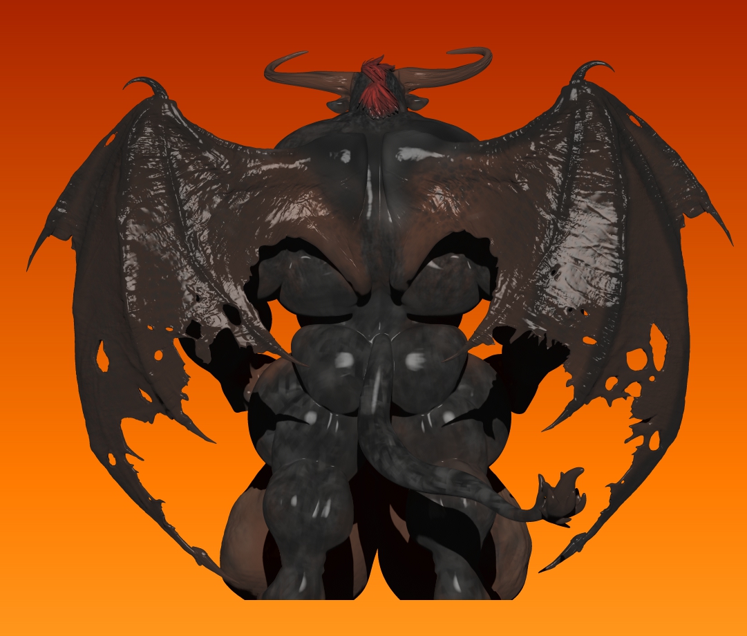 Alex3dmodeling's tweet image. finished this commission today, an extremely, overly muscular demon bull with massive testicles and cock. first time doing this "overly big everywhere" type of character, but was fun!