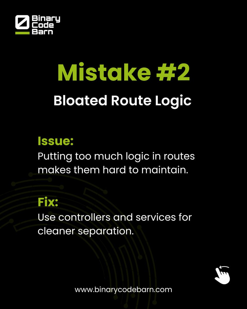binarycodebarn's tweet image. Top 3 Mistakes Devs Make with Node.js APIs
From silent promise rejections to overloaded routes – small mistakes can lead to major bugs.

✅ Avoid these pitfalls. Build better APIs.
🔗 Learn more at binarycodebarn.com

#Nodejs #BackendTips #BinaryCodeBarn #APIBestPractices