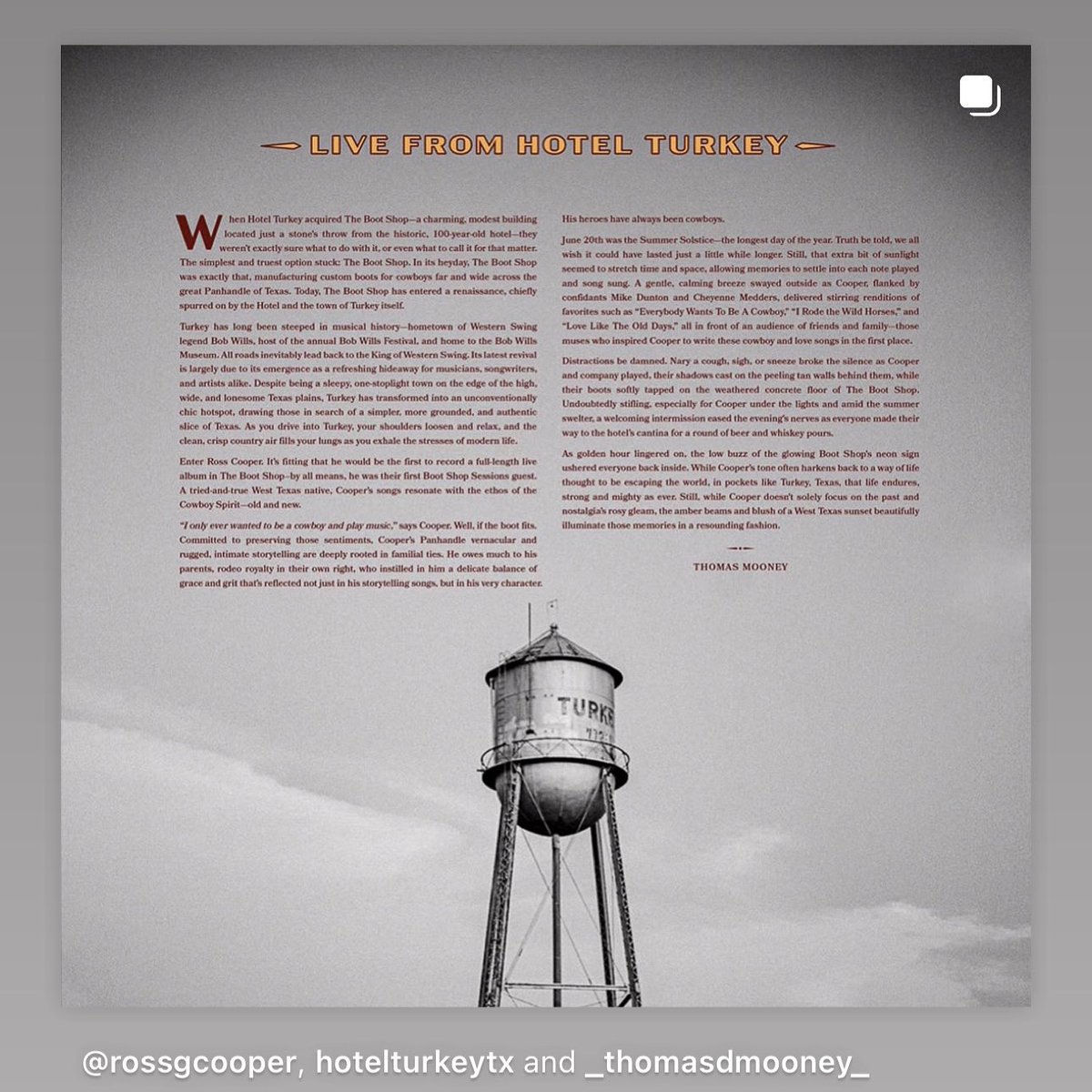Thomas Mooney (@_newslang) on Twitter photo Ten years ago, I wrote something for <a href="/MrDaltonDomino/">Dalton Domino & The Sensitive Bangers</a>’s 1806 album. Ten years later, I wrote something for <a href="/RossCooperMusic/">Ross Cooper</a>’s latest album. Funny how those things work out. Ten years ago, I wrote something for <a href="/MrDaltonDomino/">Dalton Domino & The Sensitive Bangers</a>’s 1806 album. Ten years later, I wrote something for <a href="/RossCooperMusic/">Ross Cooper</a>’s latest album. Funny how those things work out.