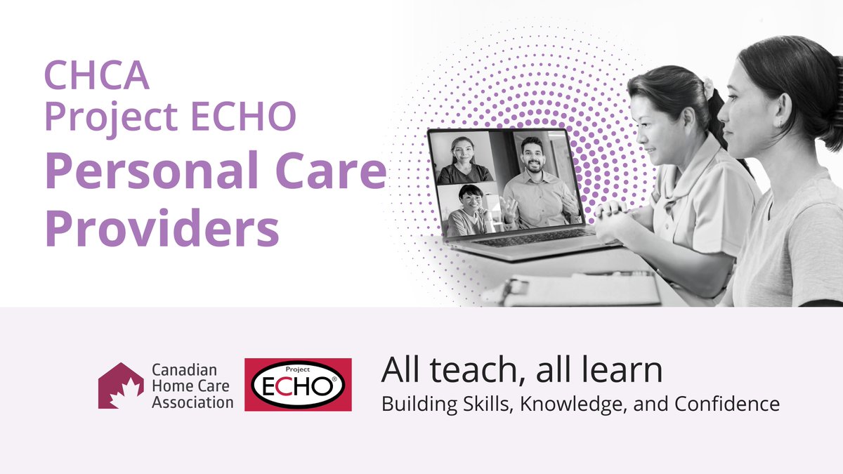 We’re excited to launch a first-of-its-kind Project ECHO stream designed specifically for personal care providers working in home and community care.
 
This national learning series offers expert guidance, practical skills, and peer connection - supporting personal support
