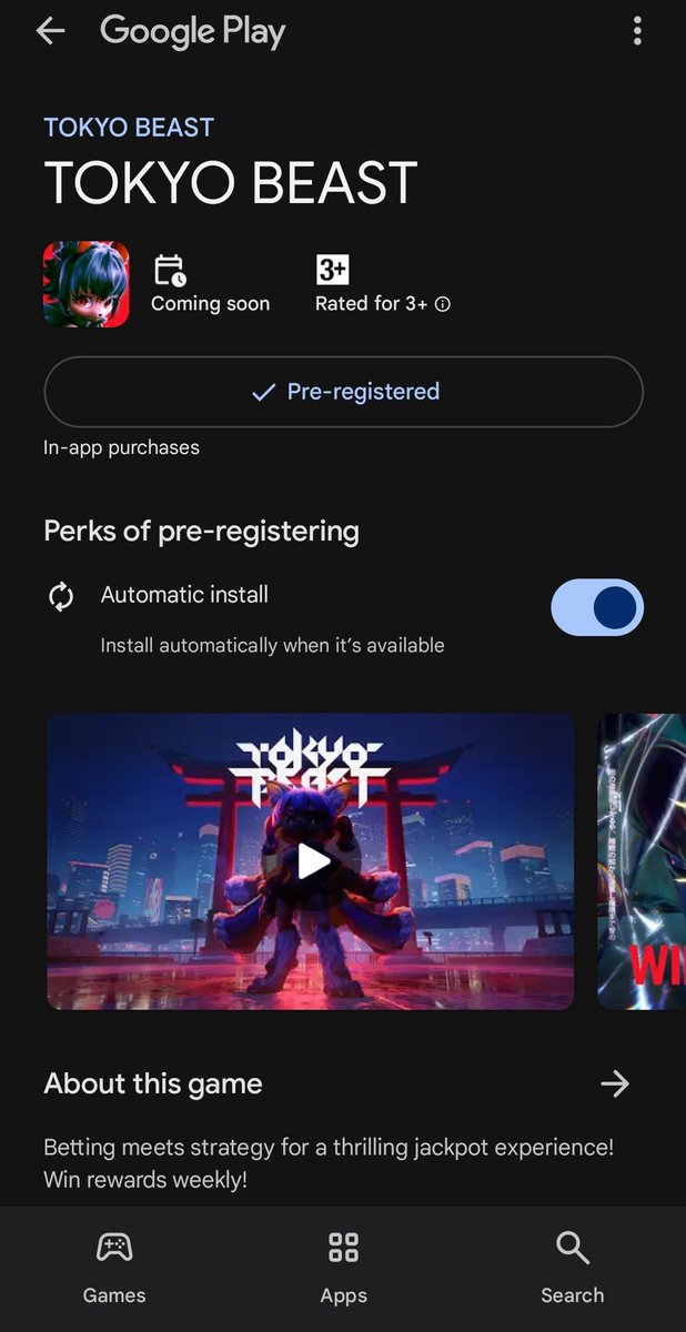 SOA ⚖️ ❄️ (@soathefirstt) on Twitter photo ◇ HEYO !!! I just pre-registered for <a href="/TOKYOGAMES_FDN/">TOKYO GAMES Foundation</a> app on playstore. Can't wait for it to be available so I can participate in the game 🔥🔥🔥
A lil about <a href="/TOKYOBEAST_EN/">TOKYO BEAST</a> :
Tokyobeast is offering an engaging gameplay without the typical barriers of blockchain gaming, such as ◇ HEYO !!! I just pre-registered for <a href="/TOKYOGAMES_FDN/">TOKYO GAMES Foundation</a> app on playstore. Can't wait for it to be available so I can participate in the game 🔥🔥🔥
A lil about <a href="/TOKYOBEAST_EN/">TOKYO BEAST</a> :
Tokyobeast is offering an engaging gameplay without the typical barriers of blockchain gaming, such as