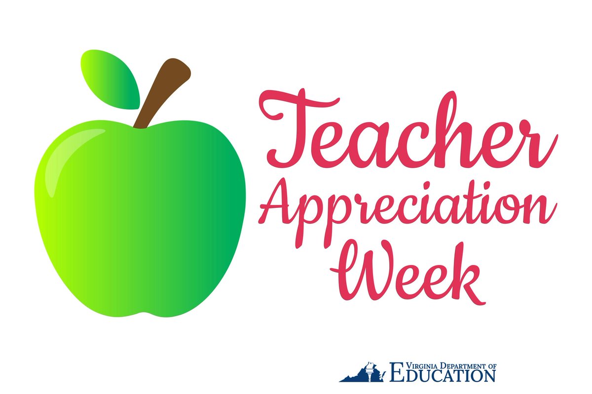 VDOE is celebrating National Teacher Appreciation Week and recognizing our amazing teachers for the important role they play in the growth and development of students across the Commonwealth.  Thank you for what you do every day for Virginia's students! #TeacherAppreciationWeek