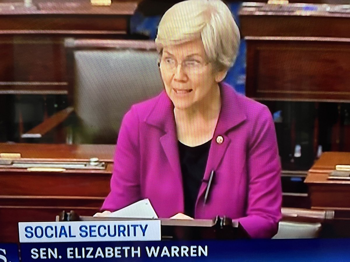 Billy Senia (@seniabilly) on Twitter photo Did anyone get the memo that Social Security will not be cut?
Apparently this “whatever her ethnicity is didn’t.
<a href="/SenWarren/">Elizabeth Warren</a> Did anyone get the memo that Social Security will not be cut?
Apparently this “whatever her ethnicity is didn’t.
<a href="/SenWarren/">Elizabeth Warren</a>