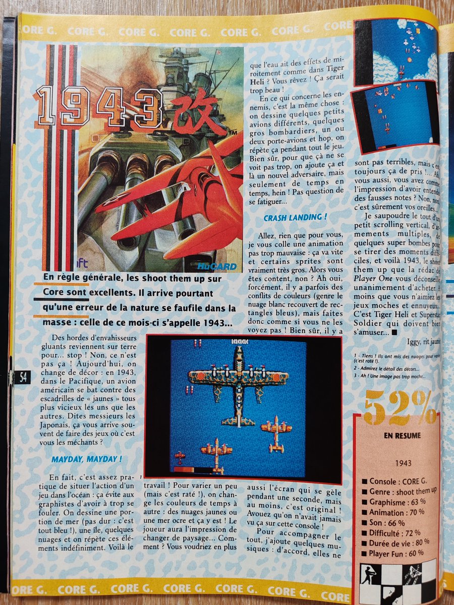 JulianDemiautte's tweet image. La bonne vieille époque des tests de merde.
Et non, ça n'a pas commencé avec la PS1/Sat et les fameux "c'est en 2D donc c'est caca"! 🙄
#CoreGrafx #PCE #PCEngine  #Capcom #Arcade #Shmup #1943Kai #NaxatSoft