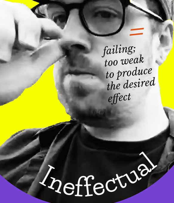 standmonitor's tweet photo. To be ineffectual is to fail—to be too weak to achieve your goal, and unable to produce results. This is @ApostateAlex—ineffectual at everything that makes a human being decent. https://t.co/kGpSaOtjaj