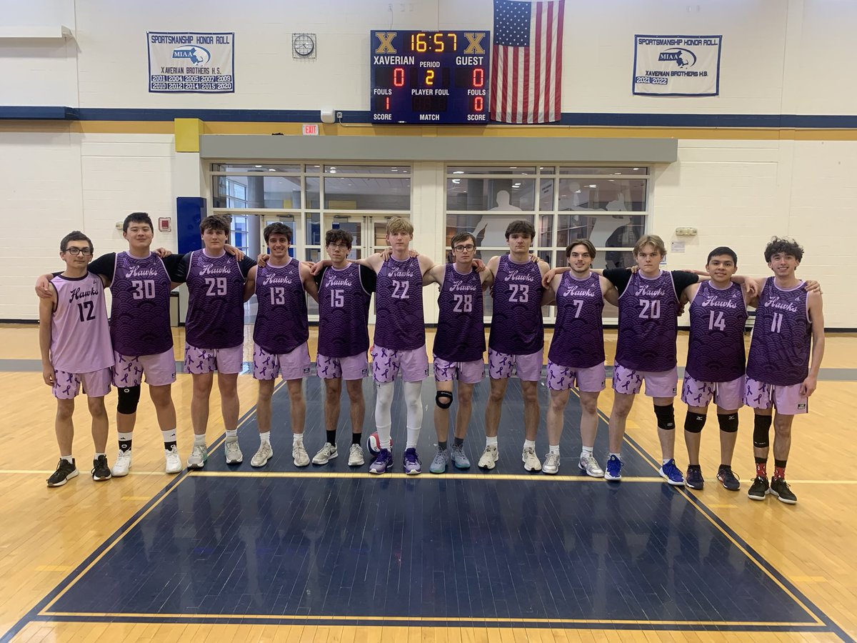 Varsity volleyball taking on SJP today at home. The Hawks will be wearing special uniforms at home this month to help with Alzheimers Awareness.