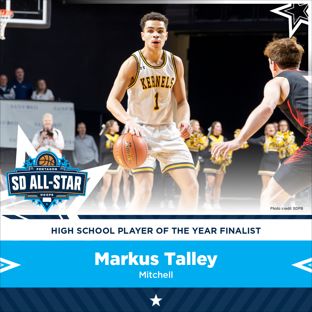 Sanford Sports Complex (@sanford_complex) on Twitter photo First nominee for β SD All-Star β boys POY:
<a href="/Markus_Talley1/">Markus Talley</a> from Mitchell. The 6' 1" guard put up 17.9 points, 4.6 rebounds & 3.0 assists per game as the Kernels made the Class AA title game for a third year in a row.
He'll continue his career with <a href="/AugieMBB/">Augustana University Men's Basketball</a>. #SanfordSports First nominee for β SD All-Star β boys POY:
<a href="/Markus_Talley1/">Markus Talley</a> from Mitchell. The 6' 1" guard put up 17.9 points, 4.6 rebounds & 3.0 assists per game as the Kernels made the Class AA title game for a third year in a row.
He'll continue his career with <a href="/AugieMBB/">Augustana University Men's Basketball</a>. #SanfordSports