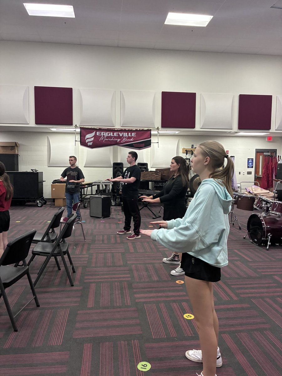 So great having Olivia G. (Drum Major of the MTSU Band of Blue ) here leading our drum major training! 🦅🦅🦅🦅