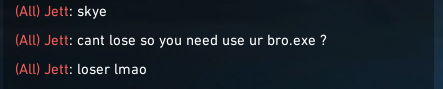 ItsJessicalou's tweet photo. havent played valorant in a year and this was my first comp in that time, uhhhh Ill take it as a compliment lol https://t.co/03pDoWJHeq