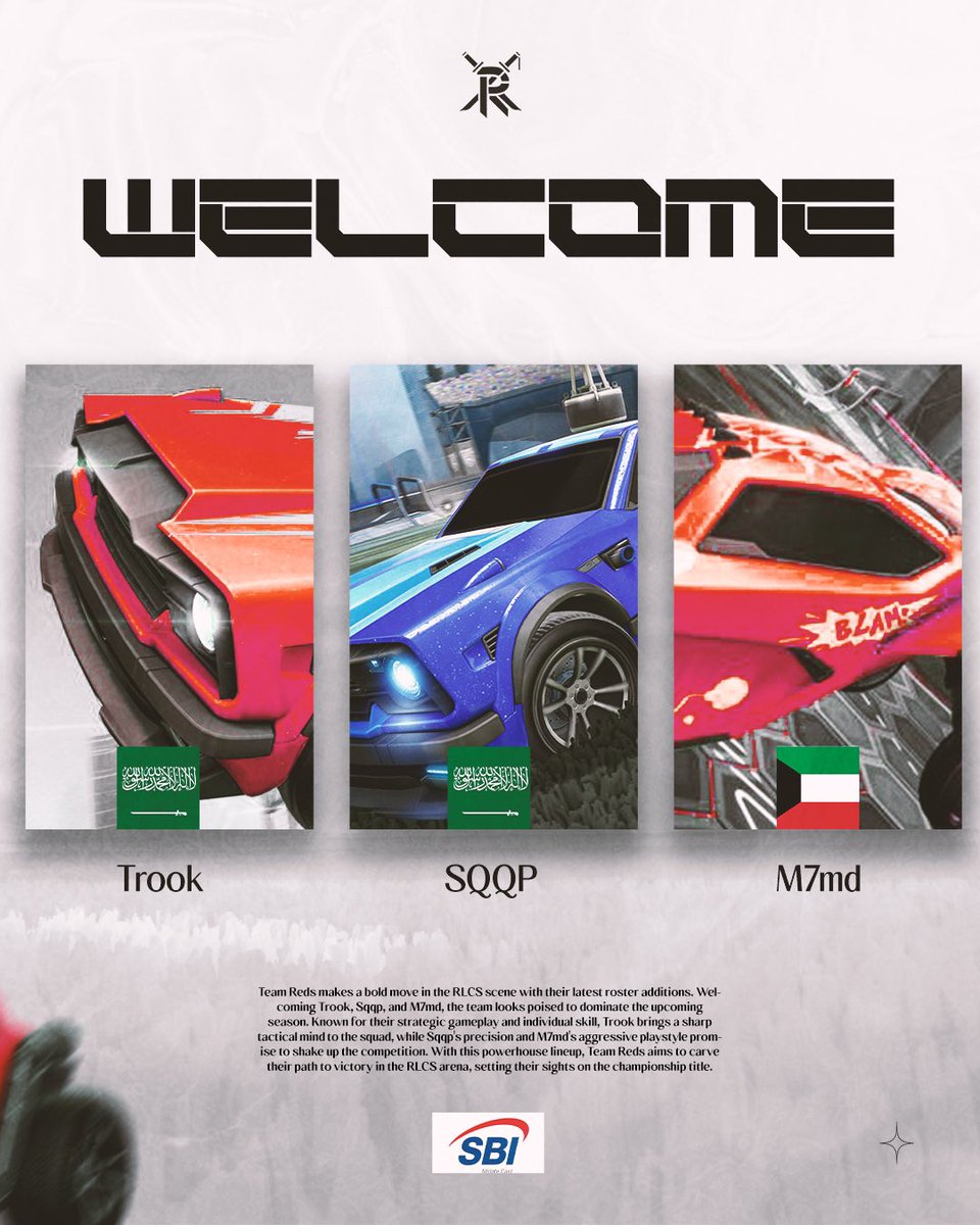 نرحب بأبطالنا الجدد في الفريق:

الأساسيين:
🏎️•@rlsqqp
🏎️•@rlm7mdx
🏎️•<a href="/trook_rl/">Trook</a>

الاحتياط:
🏎️•<a href="/z4iiyy/">Faisal</a>

المدرب:
🧠•@mysterious_rl
منجر:
<a href="/Marwan_RL/">Marwan</a>

فخورين بانضمامكم معنا في هذا المشوار، واثقين بقدراتكم، وبإذن الله نحقق سويًا نتائج تشرفنا وتشرف اسم الفريق.