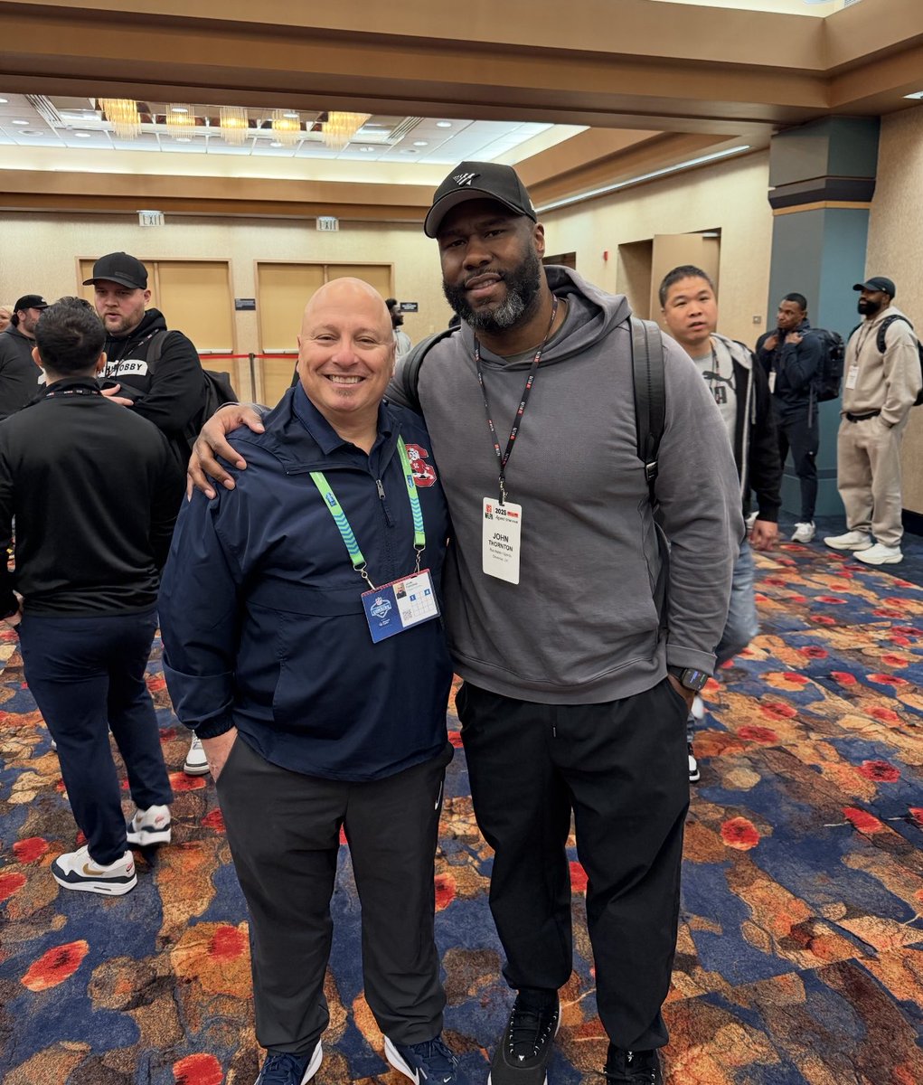 Had a great time at the Combine this year with SCSU WR Coach DJ Boldin. I had the chance to pick Pat McAfee’s specialist brain, and got to re-connect with Marcus Lewis &amp; former Bengals players that I’ve coached: TJ Houshmandzadeh, Keiwan Ratliff, Brian Simmons, and John Thornton.