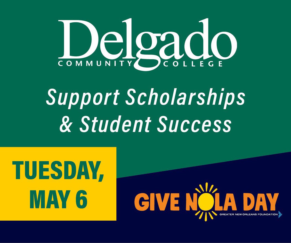 The Delgado difference impacts students and our community every day! This GiveNOLA Day, make a powerful impact in the lives of Delgado Community College students.

youtube.com/watch?v=YWp35U…

DONATE HERE: givenola.org/organization/d…
