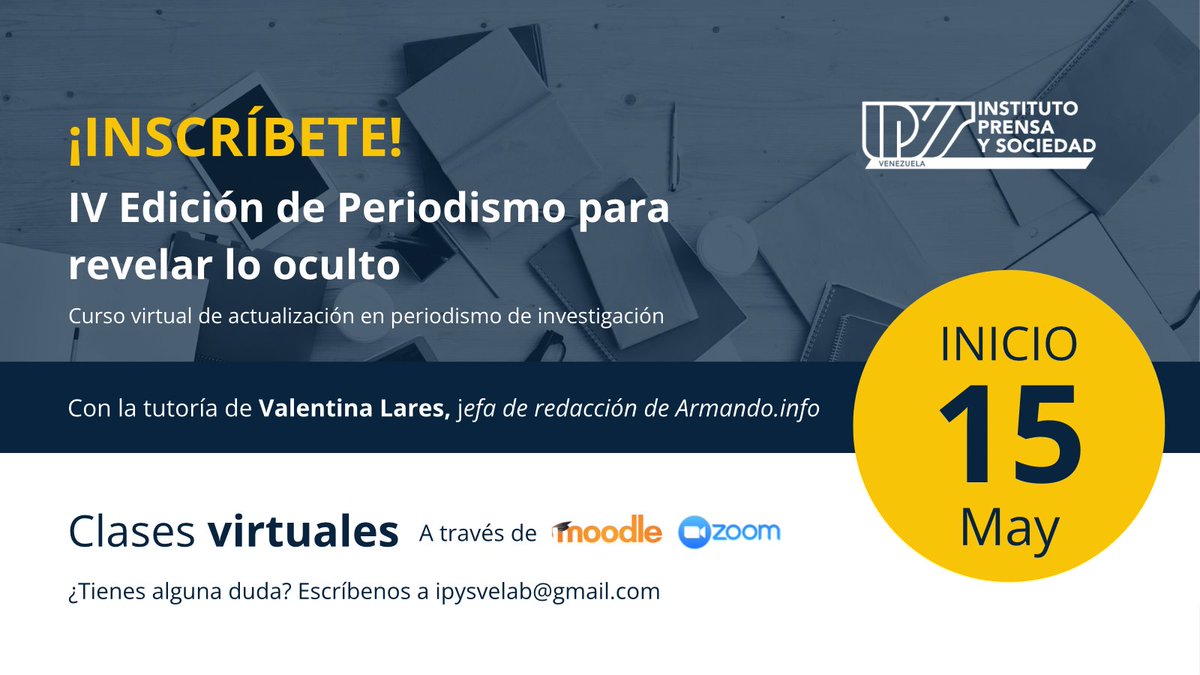 📗 IPYS Venezuela trae una nueva oferta de formación. Se trata de nuestro curso “Periodismo para revelar lo oculto, kit actualizado para rastrillar la verdad” que inicia el #15May. Postúlate aquí antes del #12May: bit.ly/4lVmyjD  
#IPYSLab