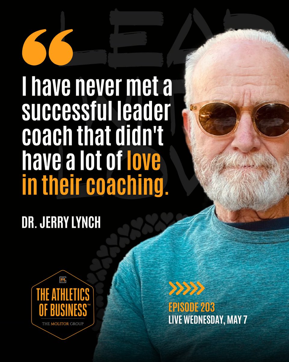 Leading with love is the most impactful coaching strategy we have. ❤️🔥

Dr. Jerry Lynch’s "Lead with Love" launches May 9 and I’m honored to open chapter 1. 🙏🏽📖🎙️ Hear more May 7 on The Athletics of Business!

<a href="/WayofChampions1/">Jerry Lynch</a> 

#Leadership #LeadWithLove #Podcast