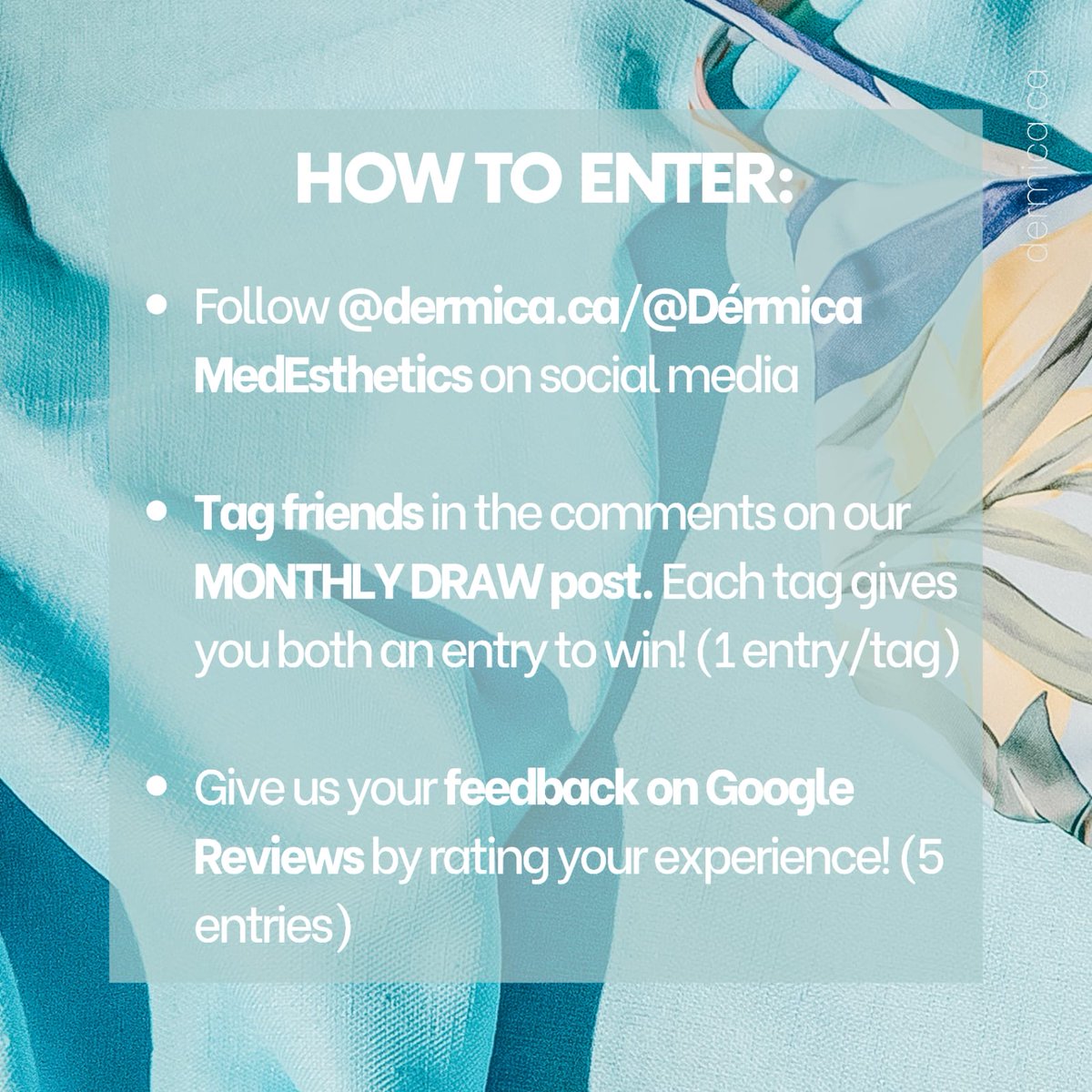 Our contest starts now! Win a $100 Dérmica spa gift card!
.
.
NOTE** Comment on this X post to enter the draw on JUNE 7, 2025.
.
.
🔗 dermica.ca/win-spa-gift-c…
.
.
.
.
#spagiftcard #entertowin #spaday #giftcard #edmonton #dermica #yeg #whyteave #spa #oldstrathcona