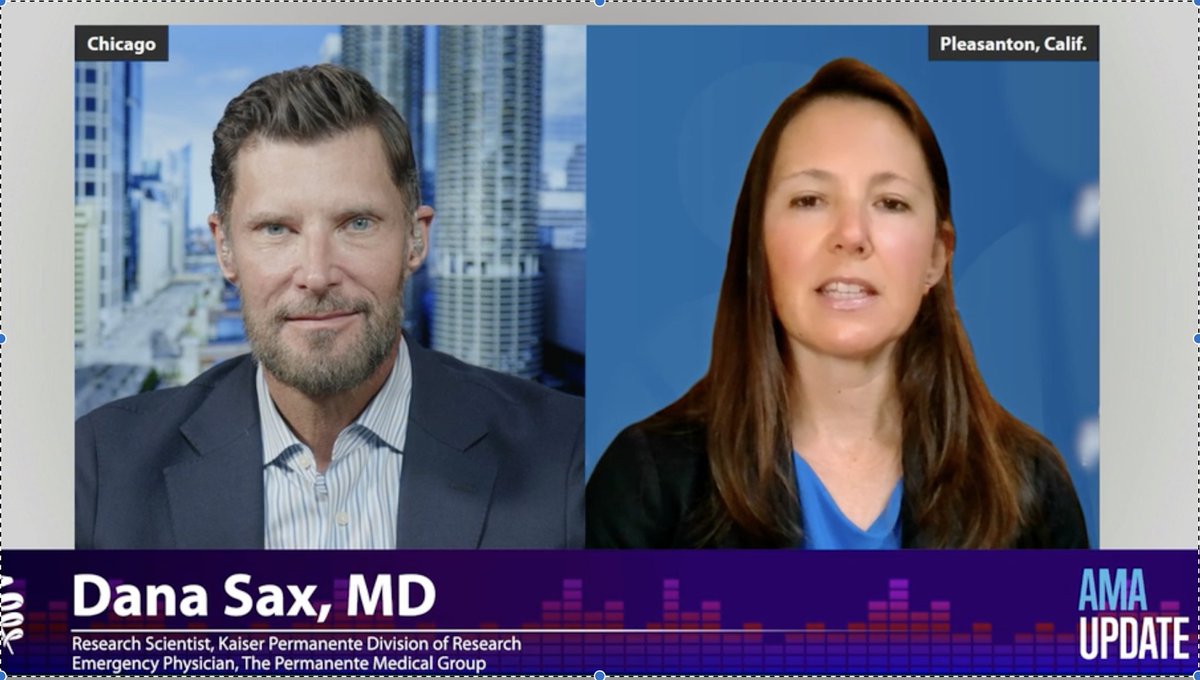 Kaiser Permanente Research NorCal (@kpdor) on Twitter photo Don't miss this great <a href="/AmerMedicalAssn/">AMA</a> Update interview with Dana Sax!
Learn about her <a href="/KPDOR/">Kaiser Permanente Research NorCal</a> <a href="/kpnorcal/">KPNorthernCal</a> <a href="/PermanenteDocs/">PermanenteDoctors</a> research using #AI to improve care for #heartfailure patients in the emergency department.
Video: bit.ly/42M7n4V
Podcast: bit.ly/3YYVDJS Don't miss this great <a href="/AmerMedicalAssn/">AMA</a> Update interview with Dana Sax!
Learn about her <a href="/KPDOR/">Kaiser Permanente Research NorCal</a> <a href="/kpnorcal/">KPNorthernCal</a> <a href="/PermanenteDocs/">PermanenteDoctors</a> research using #AI to improve care for #heartfailure patients in the emergency department.
Video: bit.ly/42M7n4V
Podcast: bit.ly/3YYVDJS