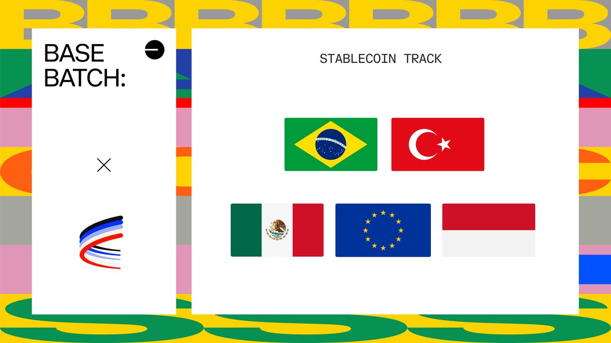 Local currencies, global rails. 

The Base Batches stablecoin track (sponsored by <a href="/AerodromeFi/">Aerodrome</a>) is about real apps that work in the real world. Sending money, paying locally, and moving value between borders.

Supported by:
🇧🇷 BRL — <a href="/transferogroup/">Transfero</a> 
🇹🇷 LIRA — <a href="/BiLira_Kripto/">BiLira Kripto</a> 
🇲🇽