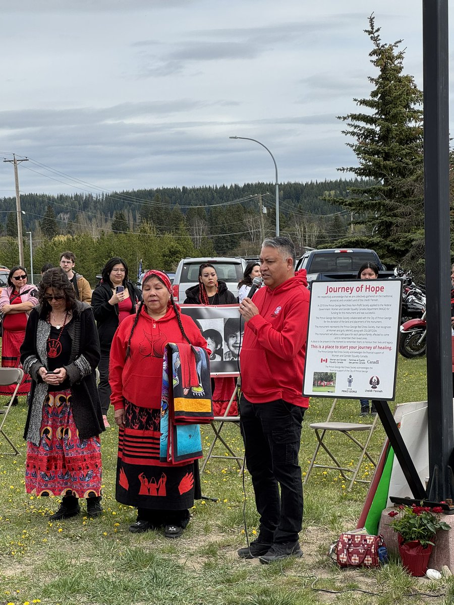 Honoured to be a witness at #RedDressDay along with many other guests and <a href="/SD57PG/">School District No. 57 (Prince George)</a> staff. The red dress serves  as powerful reminder of injustice and to create awareness.