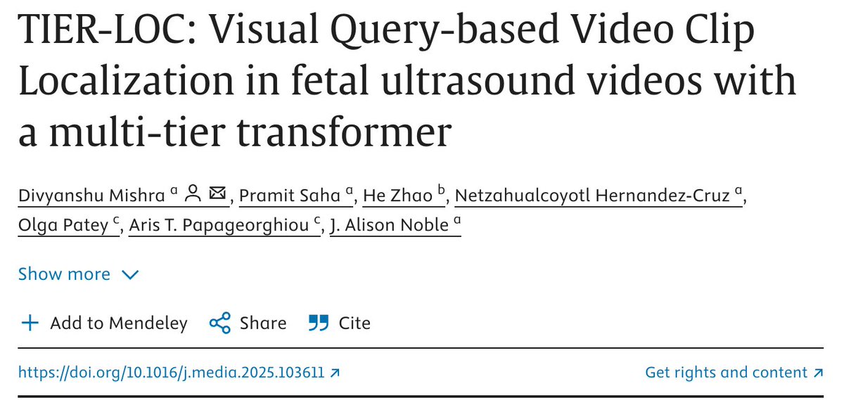 DailyHealthcareAI (@aipulserx) on Twitter photo How can visual queries help sonographers identify standard frames in fetal ultrasound videos?<a href="/UniofOxford/">University of Oxford</a> <a href="/sciencedirect/">Elsevier | ScienceDirect</a>
"TIER-LOC: Visual Query-based Video Clip Localization in fetal ultrasound videos with a multi-tier transformer"
This research introduces TIER-LOC, a novel How can visual queries help sonographers identify standard frames in fetal ultrasound videos?<a href="/UniofOxford/">University of Oxford</a> <a href="/sciencedirect/">Elsevier | ScienceDirect</a>
"TIER-LOC: Visual Query-based Video Clip Localization in fetal ultrasound videos with a multi-tier transformer"
This research introduces TIER-LOC, a novel