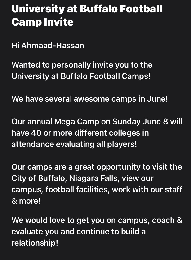 Thank you <a href="/ronwhitcomb/">Ron Whitcomb</a> and <a href="/UBFootball/">UB Football</a> for the invite #agta