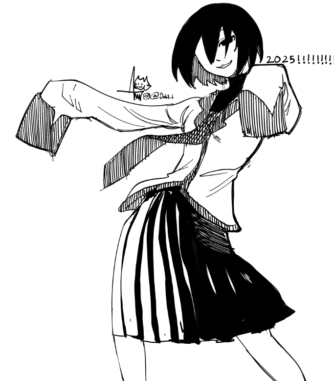 this was my first drawing in 2025... my first ougi of 2025...