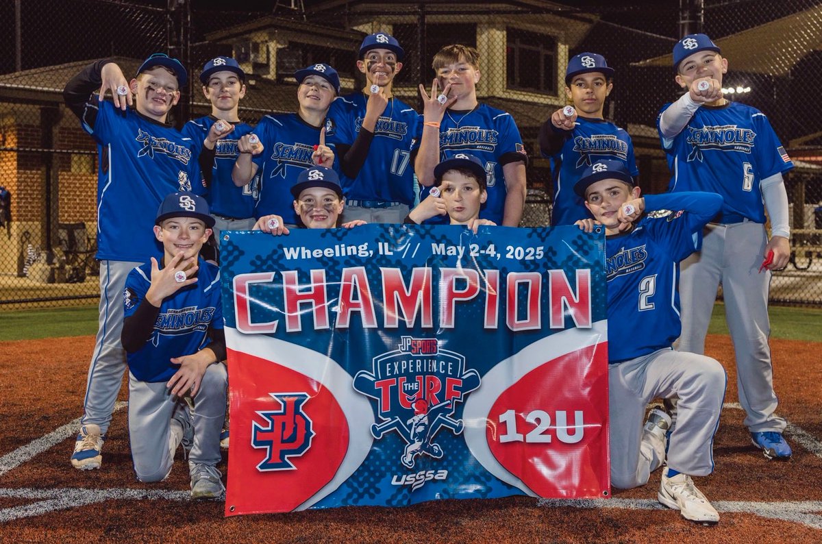 Congrats to the Seminoles 12U on winning the Tournament Championship in Wheeling with a perfect 4-0 record.

Seminoles 3 Sparks North 2
Seminoles 4 Citius IL Navy 3
Seminoles 10 Barrington Broncos Red 4
Seminoles 14 Thunder Gold 4
#SchaumburgSeminoles12U #TournamentChampions