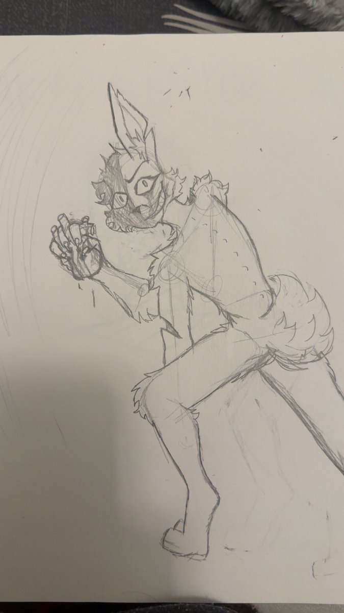 SamRemnant8's tweet photo. Working on horror art of my sona!! This is the progress so far, I decided to color in the sketch to kinda help me figure out what I wanted it to look like in digital! #furry #furryartist #fursona #bunnyfur #furryart #commissionopen https://t.co/UxoN6dUBPl