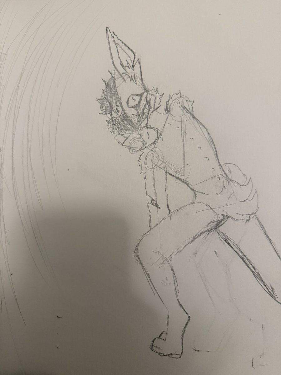 SamRemnant8's tweet photo. Working on horror art of my sona!! This is the progress so far, I decided to color in the sketch to kinda help me figure out what I wanted it to look like in digital! #furry #furryartist #fursona #bunnyfur #furryart #commissionopen https://t.co/UxoN6dUBPl