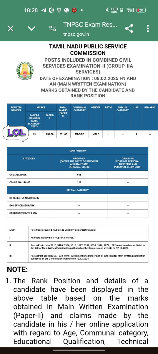 VGP9599's tweet photo. @Aravinthdto Sir, this is my rank. Suggest me good department sir. https://t.co/lC23JkJ4P9