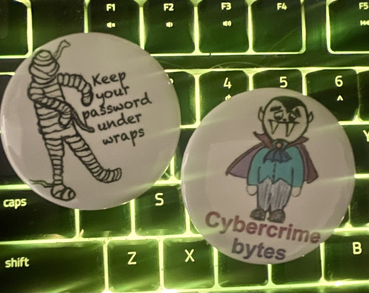 #CyberSecurityAwareness merch available from my <a href="/redbubble/">Redbubble</a> store includes these button badges 

redbubble.com/people/Demysti…