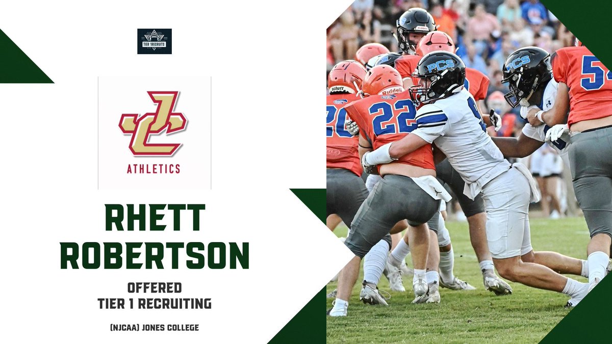 Tier1Recruiting (@wegetyouoffers) on Twitter photo Congratulations to our guy <a href="/RhettRobertson_/">Rhett Robertson</a> on getting a offer to <a href="/JC_Bobcats/">Jones College Athletics</a> #Tier1Recruit #NextLevel #highschool #Football Congratulations to our guy <a href="/RhettRobertson_/">Rhett Robertson</a> on getting a offer to <a href="/JC_Bobcats/">Jones College Athletics</a> #Tier1Recruit #NextLevel #highschool #Football