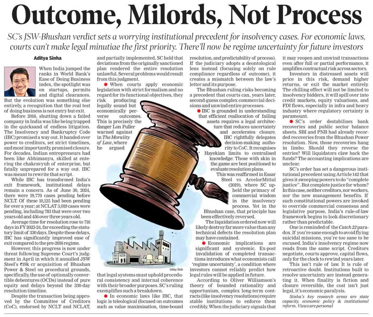 Prof. Shamika Ravi (@shamikaravi) on Twitter photo Why the JSW-Bhushan verdict of the Supreme Court is worrying. Very worrying. <a href="/adityasinha004/">Aditya Sinha</a>ā© Why the JSW-Bhushan verdict of the Supreme Court is worrying. Very worrying. <a href="/adityasinha004/">Aditya Sinha</a>ā©